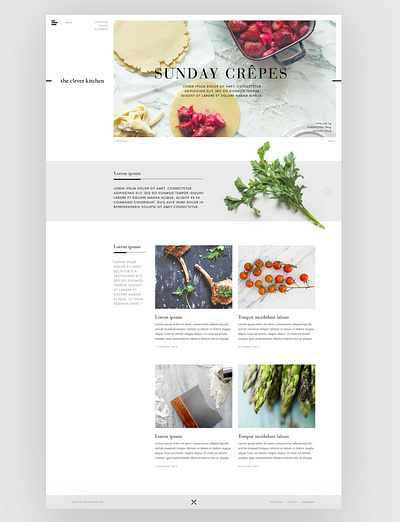 The Clever Kitchen Website blog cooking food recipe ui ux website