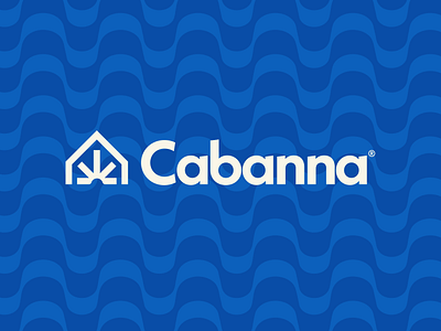 Cabanna Home Share app brand branding coastal home house icon identity logo logomark ocean outdoors pattern share sun tropical vacation water wave web
