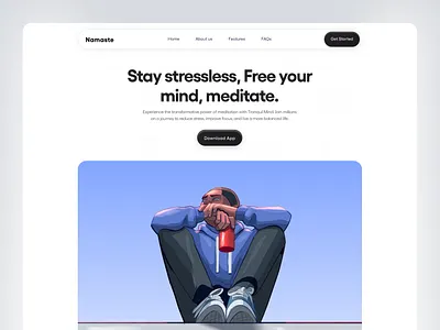 Namaste - Landing page design illustration landing page product design ui user interface design