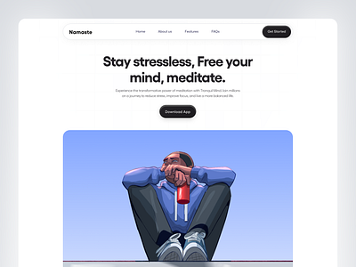 Namaste - Landing page design illustration landing page product design ui user interface design