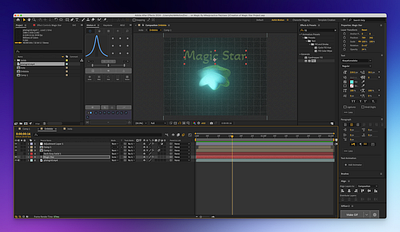 Creation of Magic Star 3d animation branding graphic design logo motion graphics shape animation star star animation ui