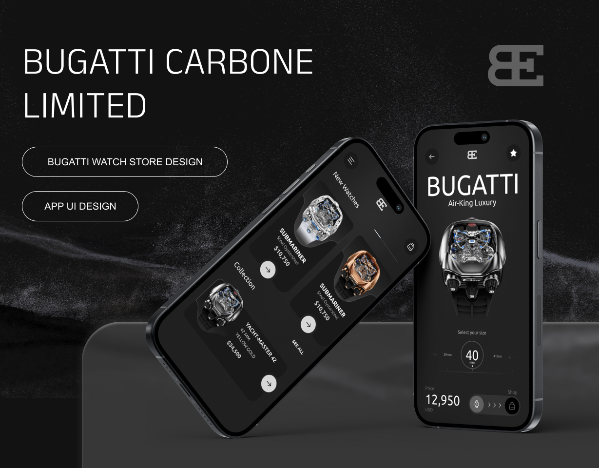 Bugatti Watch shop | App UI Design bugatti bugatti app bugatti chiron bugatti shop bugatti store bugatti ui design bugatti watch design khalil khalil ben yaala ui ui design ux ux design