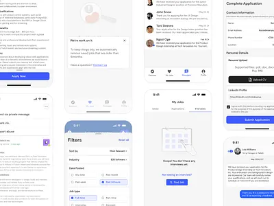 Job Search Application Concept app app design bottom sheet concept graphic design interaction design iphone job search app sanya ui uiux ux