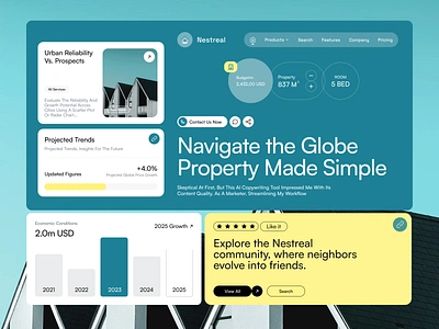 Nestreal - Real Estate Concept contractor elementor estate framer header landing page property real template theme ui webflow website wordpress