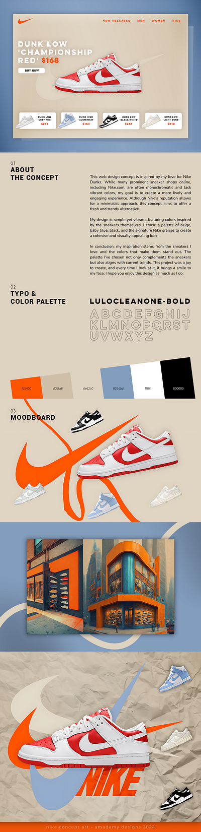 NIKE DUNK - WEBSITE CONCEPT adobe ai branding concept design graphic design illustrator logo nike photoshop sneakers ui vibrant