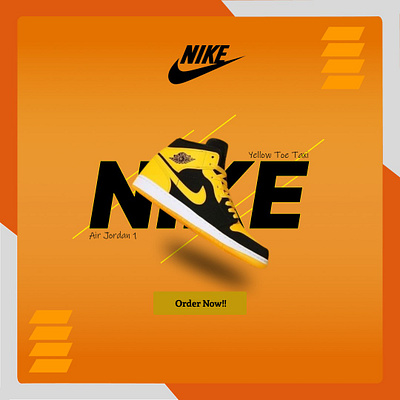 Simple poster design of NIKE shoes Air Jordan 1 branding graphic design