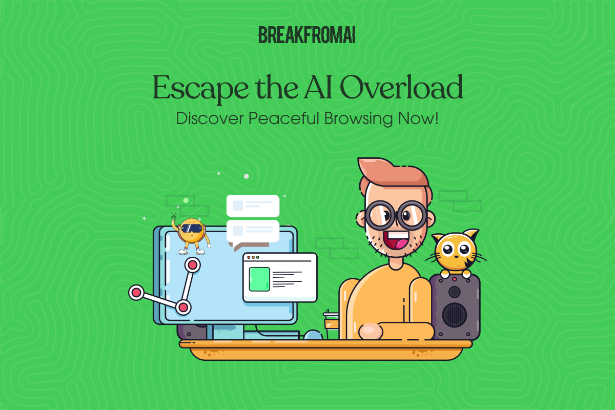 BreakFromAI - Digital Marketing Screens ai branding cartoon colors figma freebie funky graphic design illustration logo marketing product design social media typgraphy ui ui ux uix vector webapp