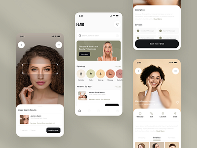Flair - Salon Appointment App app beauty booking design graphic interface mobile salon ui uiux user interface ux
