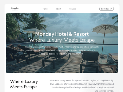 Monday - Resort & Hotel Web Concept blue lagoon hotel hotel resort hotel web resort ui ui design ux design web concept web design website