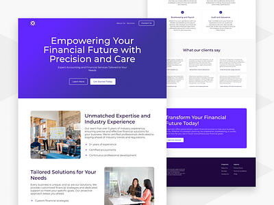 Accounting and Financial Services - Landing Page Design app design branding design graphic design landing page logo ui ux