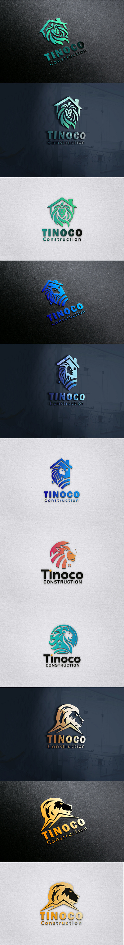 TINOCO LOGO 3d 3d shape logo brand icon brand image brand logo branding business logo design graphic design house and lion logo house logo illustration illustrator lion logo logo minimalist logo mr mahib mrmahib vector watermaark logo