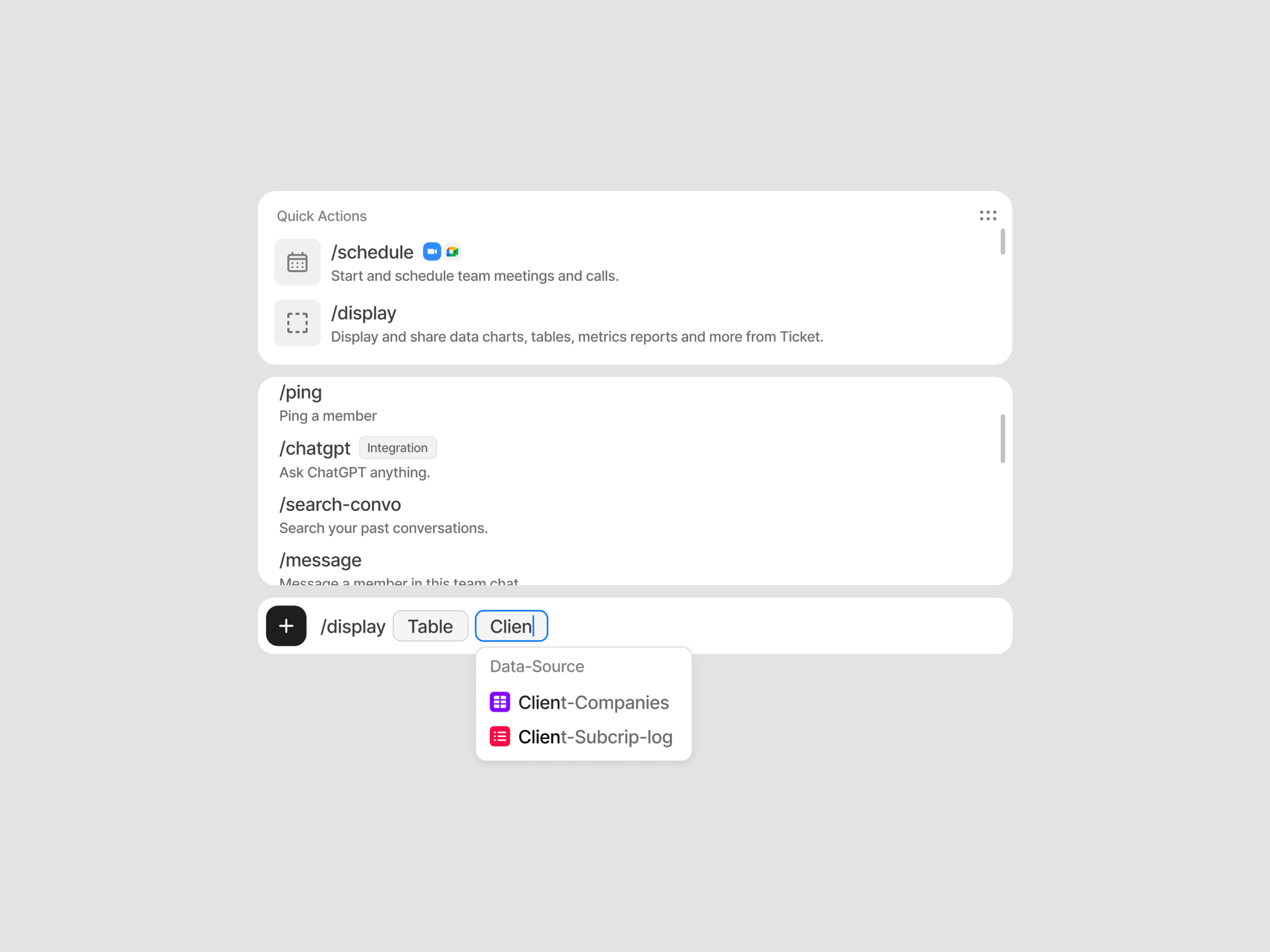 Slash Commands - Input Field bar commands component design design system figma input field landing page list message minimalist modal popover quick actions search slash ui ui design ui kit widget