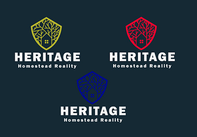 HERITAGE LOGO 3d brand icon brand logo brand logo design branding business logo design graphic design illustration illustrator logo minimalist logo mr mahib mrmahib real estate logo realestate vector