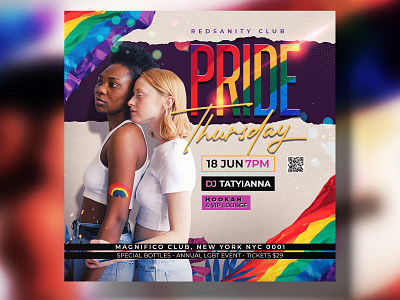 Pride Month Flyer Template PSD club design flyer graphic design party pride pride month psd psd template redsanity redsanityflyers template