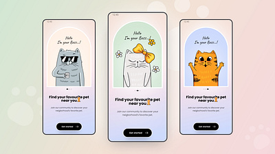 Find your favourite pet near you apps mobile pet ui