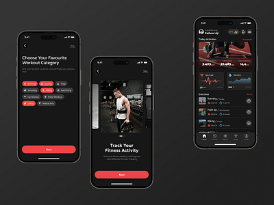Fitness Tracker Mobile App activities activity app fitness gym health iphone mobile mobile app mockup sport tracker tracking ui uiux workout