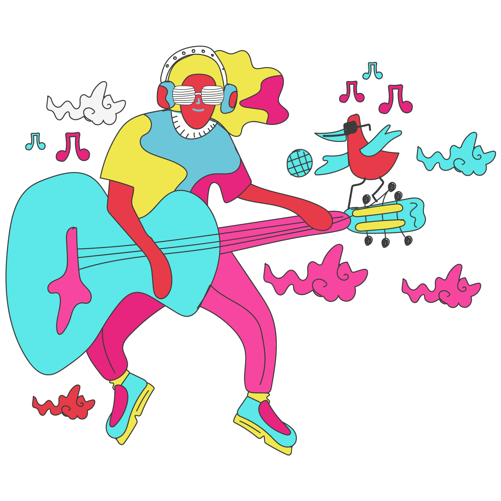 Funny Illustration art flat graphic design illustration motion graphics ui vector