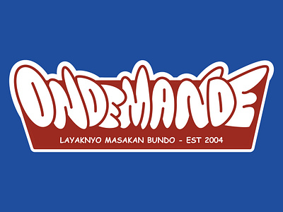 Onde Mande Typography blue branding bubble font graffity hypebeast illustration indonesia lettering logo padang red typography white