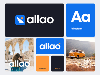 allao agency app branding combination design dualmeaning graphic design illustration logo logodesign logomark minimalist modern traveling