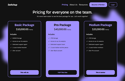 Pricing Page colors daily ui dark mode dark theme membership pricing design pricing page ui ux visual design