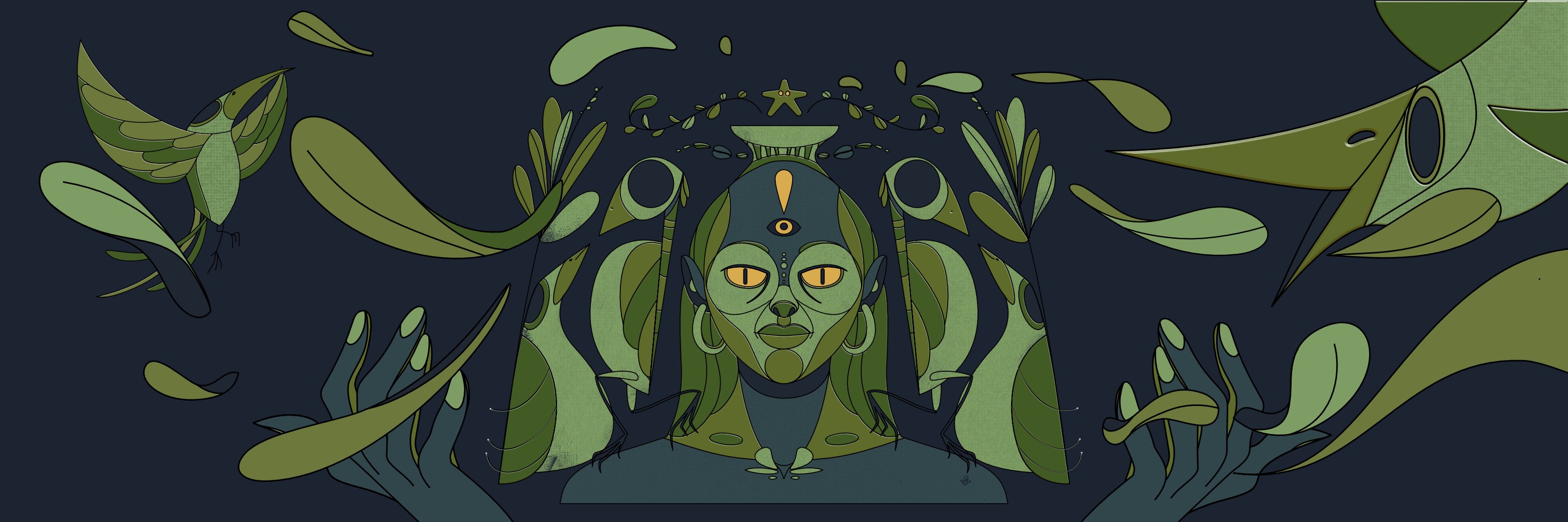 Life art design digital art green illustration life nature vector vida