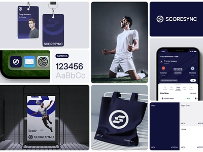 ScoreSync - Live Score Branding App brand branding clean live score branding logo design logotype scoreboard streaming sport tournament visual brand identity visual identity wordlcup