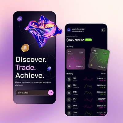 Ethereum - Mobile App Trading Platform ui