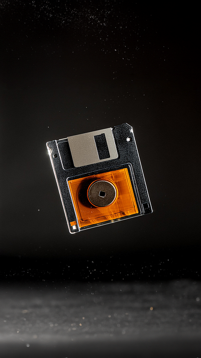 Floppy Disc adobe firefly floppy disc poster print rendering