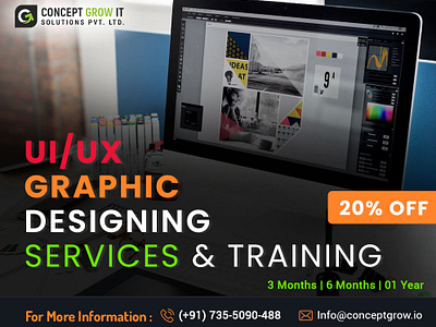 UI-UX Graphic Designing Services & Training Course in Sujanpur 3d animation app branding concept grow it solutions design graphic design illustration it industrial training logo modern motion graphics psd screen ui