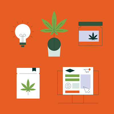 Cannabis Icons branding cannabis color graphic design icon styles illustration