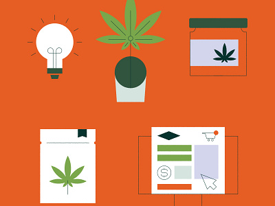 Cannabis Icons branding cannabis color graphic design icon styles illustration