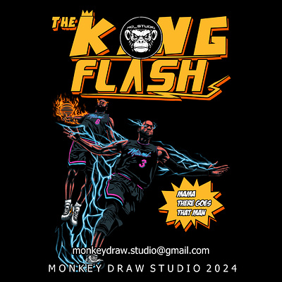 The King and The Flash graphic design illustration