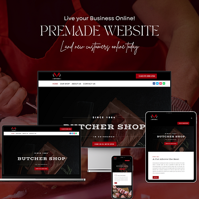 Butcher Shop Business WordPress Website Design Template business website template web template website design