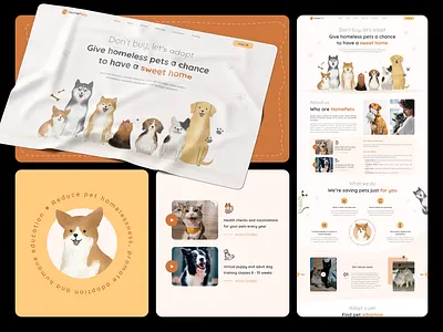 HomePets Landing page 🐱 Adopt & Rescue Animals adopt adopt animals adopt pets homeless pets interface landingpage landingpage landingpage design pets landingpage pets template rescue template design ui ui design website design