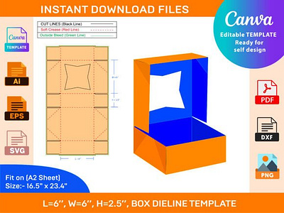 Display Pie Box, Dieline Template box box die cut design dieline food illustration packaging packaging design size vector