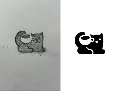CoffeeCat brand branding cat coffee design elegant graphic design illustration logo logo design logo designer logodesign logotype mark modern negative space negativespace