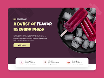 Ice Candy Website Landing Page Banner banner heroimage herosection landingpage mockup ui userexperience userinterface