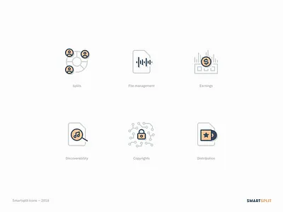 Smartsplit - Icons blockchain currency disc icons money music record royalties search share sound
