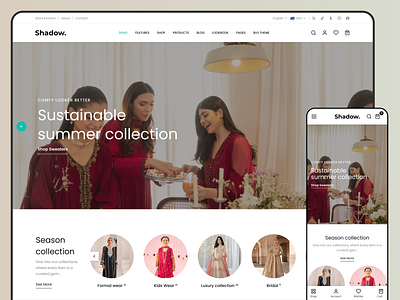 Clothing Online Store best clothing design ecommerce ecommercewebsite fashion online responsive store technology ui usercentric userexperiance