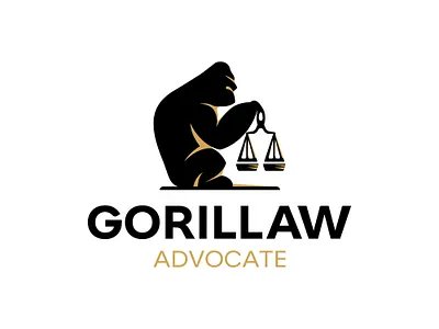 The logo GORILLAW advocate brand identity branding design gorilla graphic design illustration law logo vector
