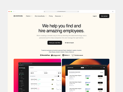 Landing Page CareerBuddy branding design product design ui uiux ux