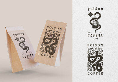 Poison Coffee branding coffee design graphic design logo retro vector vintage