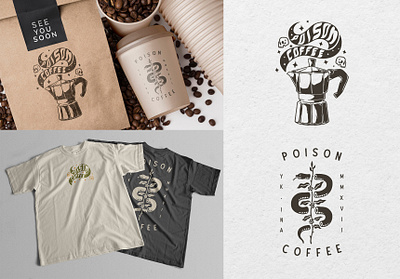 The Poison Coffee branding coffee design graphic design logo retro vector vintage