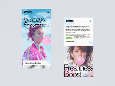 Wrigley's Spearmint 80s 90s design gum logo pink ui vintage