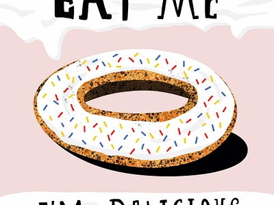 Eat Me Illustration art art print colorful contemporary art design digital art digital illustration donut donut art donut illustration drawing home decor illustration illustrator poster poster illustration wall art