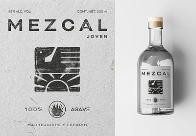 Mezcal Joven bottle branding design graphic design joven logo mezcal retro vector vintage