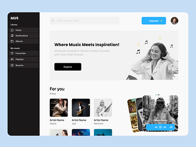 Music Web - Design concept artists concept design interface music musicalbums ui uidesign web webdesign website