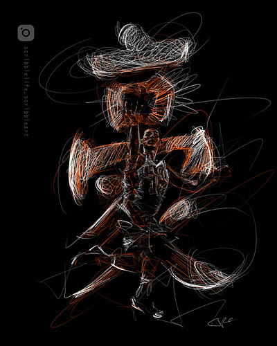 Linsanity in Motion - Scribble Art with Chinese Character "Hao" sports moment