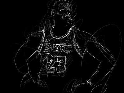 LeBron James in Motion - Scribble Art Process inspirational art