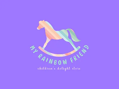 Logo for a children's store baby store children children store emblem friends graphic design horse lego logo logo design logo store logotype minimal play game rainbow scooter store toys web web store